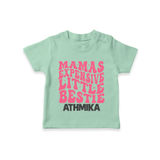 Mama's Expensive Little Bestie T-Shirt | Custom Name Baby T-Shirt for Mama's Darling - MINT GREEN - 0-5 Months Old (Chest 17")