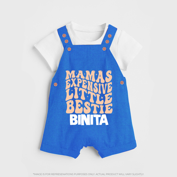 Mama's Expensive Little Bestie Dungaree Set | Custom Name Baby Dungaree Set for Mama's Darling - COBALT BLUE - 0 - 5 Months Old (Chest 18")