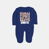 Mama's Expensive Little Bestie Sleep Suit / Full Sleeve Body Suit | Custom Name Baby Sleep Suit / Full Sleeve Body Suit for Mama's Darling - NAVY BLUE - New Born (Chest 7.5")
