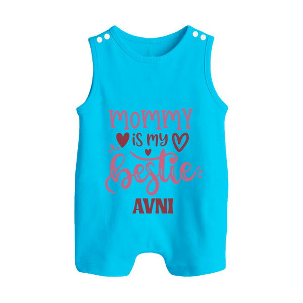 Mommy Is My Bestie Romper Suit / Sleeveless Romper | Personalized Baby Outfit for Mommy's Bestie - SKY BLUE - 0 - 5 Months Old (Chest 18")