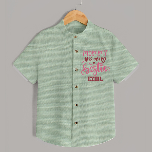Mommy Is My Bestie Shirt | Personalized Baby Outfit for Mommy's Bestie - MINT GREEN - 0 - 6 Months Old (Chest 23")