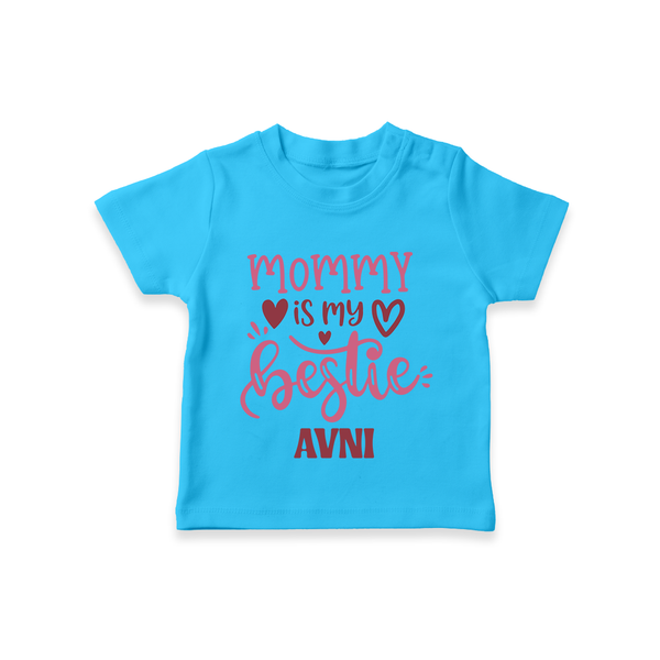 Mommy Is My Bestie T-Shirt | Personalized Baby Outfit for Mommy's Bestie - SKY BLUE - 0-5 Months Old (Chest 17")