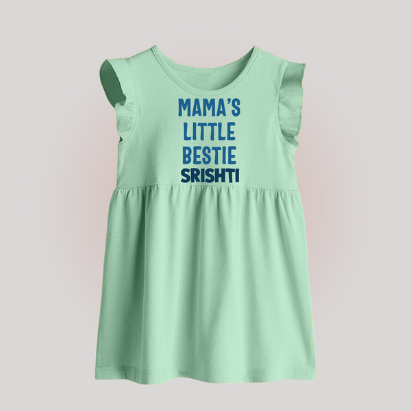 Mama's Little Bestie Baby Frock | Custom Baby Frock for Mama's Little One - MINT GREEN - 0 - 3 Months Old (Chest 17")