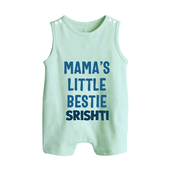 Mama's Little Bestie Romper Suit / Sleeveless Romper | Custom Baby Romper Suit / Sleeveless Romper for Mama's Little One - MINT GREEN - 0 - 5 Months Old (Chest 18")