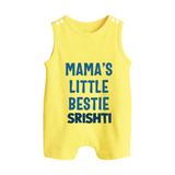 Mama's Little Bestie Romper Suit / Sleeveless Romper | Custom Baby Romper Suit / Sleeveless Romper for Mama's Little One - PASTEL YELLOW - 0 - 5 Months Old (Chest 18")