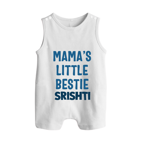 Mama's Little Bestie Romper Suit / Sleeveless Romper | Custom Baby Romper Suit / Sleeveless Romper for Mama's Little One - WHITE - 0 - 5 Months Old (Chest 18")