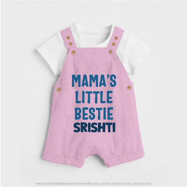 Mama's Little Bestie Dungaree Set | Custom Baby Dungaree Set for Mama's Little One - BABY PINK - 0 - 5 Months Old (Chest 18")