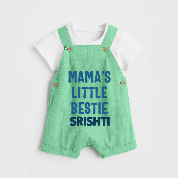 Mama's Little Bestie Dungaree Set | Custom Baby Dungaree Set for Mama's Little One - GREEN - 0 - 5 Months Old (Chest 18")