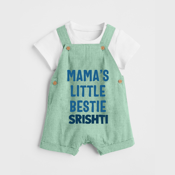 Mama's Little Bestie Dungaree Set | Custom Baby Dungaree Set for Mama's Little One - MINT GREEN - 0 - 5 Months Old (Chest 18")