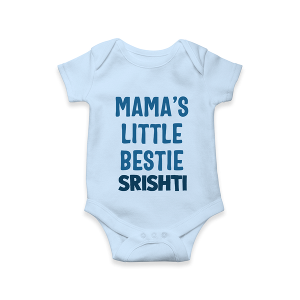 Mama's Little Bestie Romper / Onesie | Custom Baby Romper / Onesie for Mama's Little One - BABY BLUE - New Born (Chest 14")
