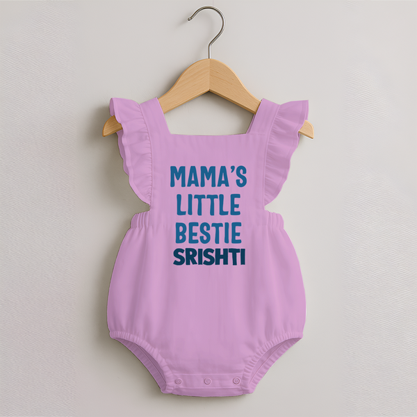 Mama's Little Bestie Romper Frock | Custom Baby Romper Frock for Mama's Little One - BABY PINK - 0 - 3 Months Old (Chest 19")