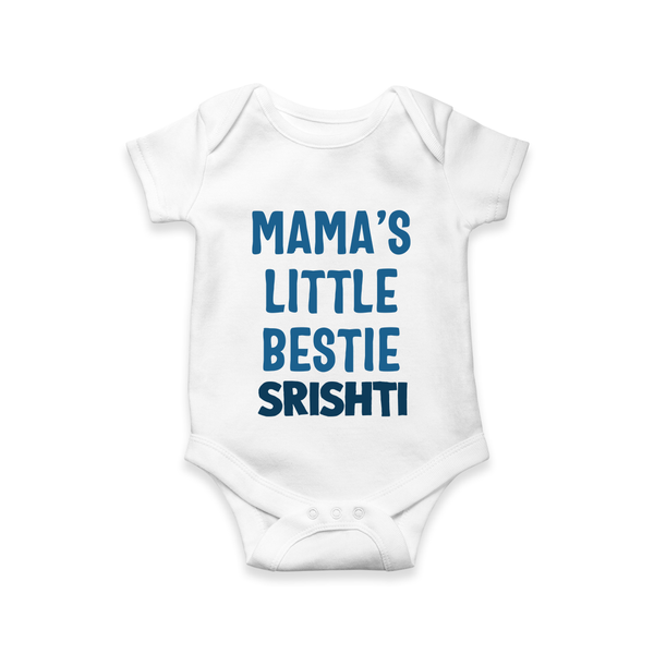 Mama's Little Bestie Romper / Onesie | Custom Baby Romper / Onesie for Mama's Little One - WHITE - New Born (Chest 14")