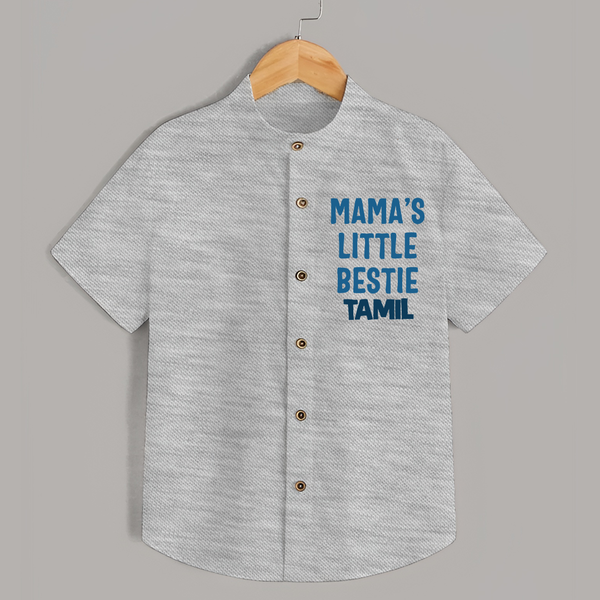Mama's Little Bestie Shirt | Custom Baby Shirt for Mama's Little One - GREY - 0 - 6 Months Old (Chest 23")