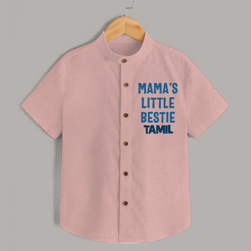 Mama's Little Bestie Shirt | Custom Baby Shirt for Mama's Little One - PEACH - 0 - 6 Months Old (Chest 23")
