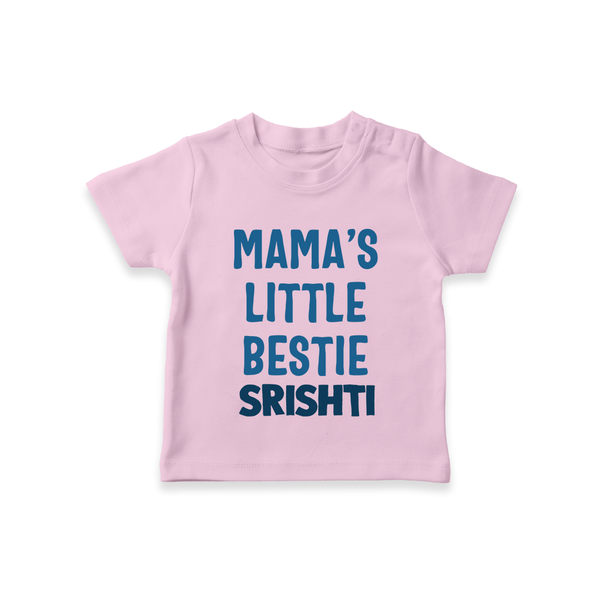 Mama's Little Bestie T-Shirt | Custom Baby T-Shirt for Mama's Little One - BABY PINK - 0-5 Months Old (Chest 17")