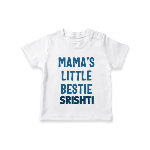 Mama's Little Bestie T-Shirt | Custom Baby T-Shirt for Mama's Little One - WHITE - 0-5 Months Old (Chest 17")