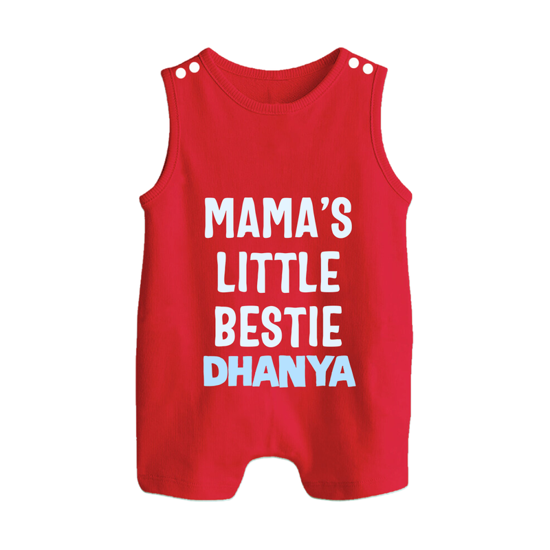 Mama's Little Bestie Romper Suit / Sleeveless Romper | Custom Baby Romper Suit / Sleeveless Romper for Mama's Little One - RED - 0 - 5 Months Old (Chest 18")