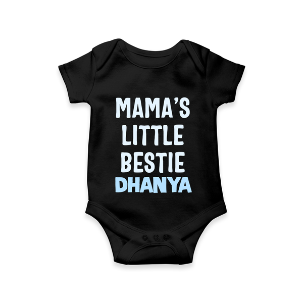 Mama's Little Bestie Romper / Onesie | Custom Baby Romper / Onesie for Mama's Little One - BLACK - New Born (Chest 14")