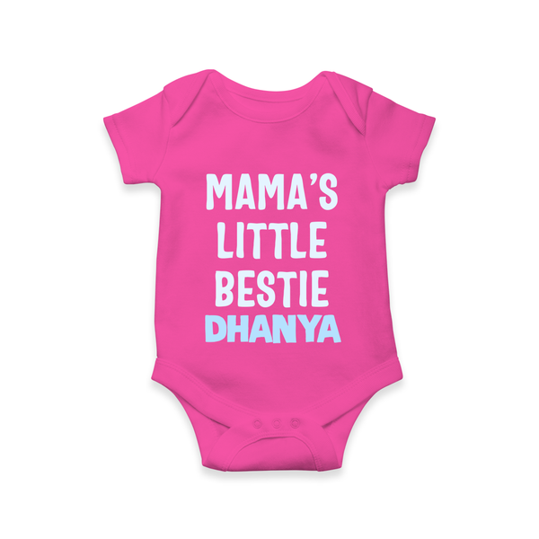 Mama's Little Bestie Romper / Onesie | Custom Baby Romper / Onesie for Mama's Little One - HOT PINK - New Born (Chest 14")