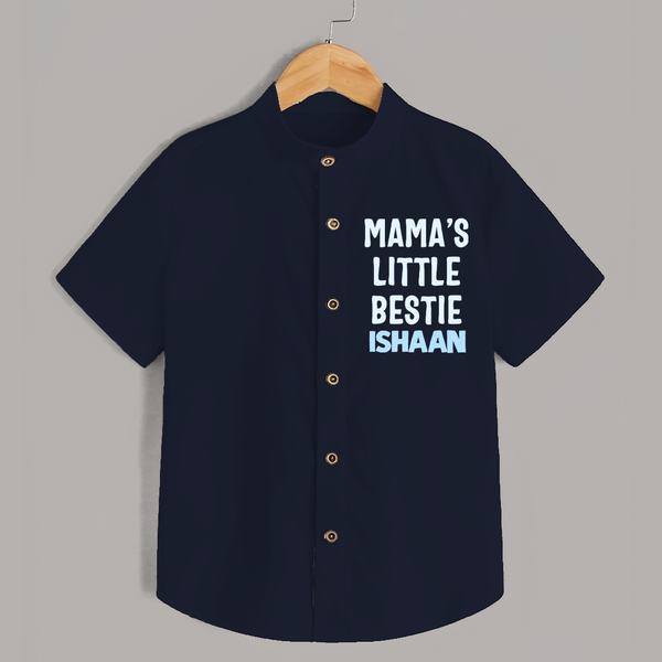 Mama's Little Bestie Shirt | Custom Baby Shirt for Mama's Little One - NAVY BLUE - 0 - 6 Months Old (Chest 23")
