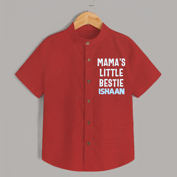 Mama's Little Bestie Shirt | Custom Baby Shirt for Mama's Little One - RED - 0 - 6 Months Old (Chest 23")