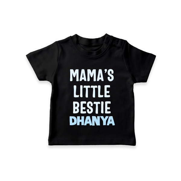 Mama's Little Bestie T-Shirt | Custom Baby T-Shirt for Mama's Little One - BLACK - 0-5 Months Old (Chest 17")