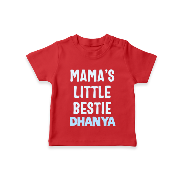 Mama's Little Bestie T-Shirt | Custom Baby T-Shirt for Mama's Little One - RED - 0-5 Months Old (Chest 17")
