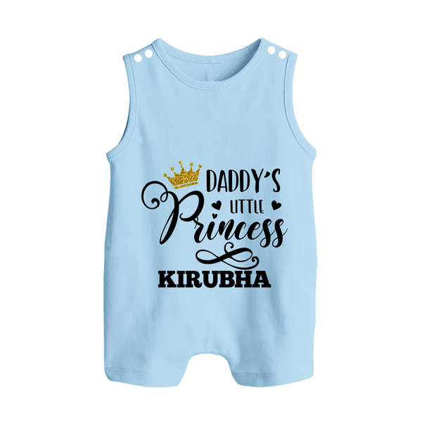 Daddy's Little Princess Romper Suit / Sleeveless Romper | Personalized Baby Romper Suit / Sleeveless Romper for Daddy's Princess - BABY BLUE - 0 - 5 Months Old (Chest 18")