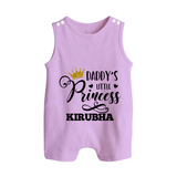 Daddy's Little Princess Romper Suit / Sleeveless Romper | Personalized Baby Romper Suit / Sleeveless Romper for Daddy's Princess - LILAC - 0 - 5 Months Old (Chest 18")