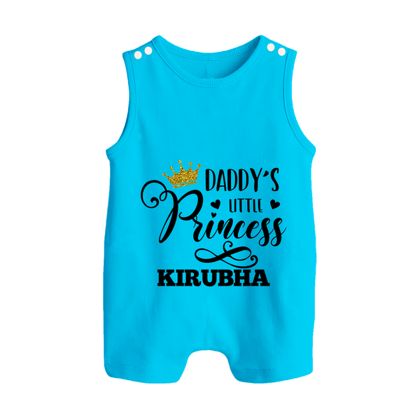 Daddy's Little Princess Romper Suit / Sleeveless Romper | Personalized Baby Romper Suit / Sleeveless Romper for Daddy's Princess - SKY BLUE - 0 - 5 Months Old (Chest 18")