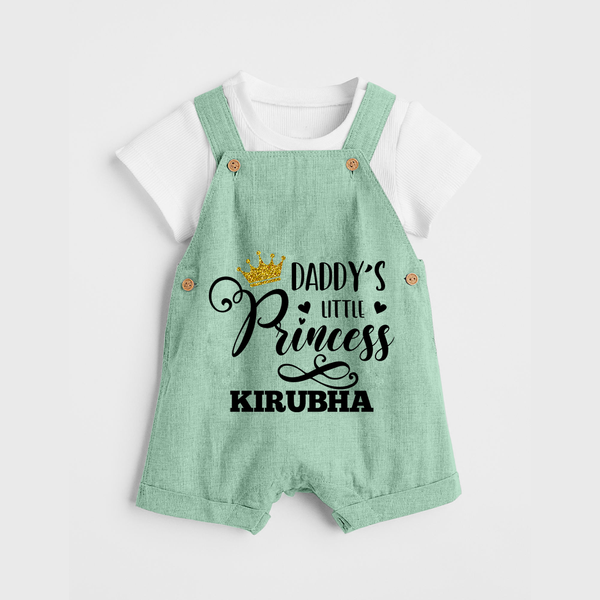 Daddy's Little Princess Dungaree Set | Personalized Baby Dungaree Set for Daddy's Princess - MINT GREEN - 0 - 5 Months Old (Chest 18")