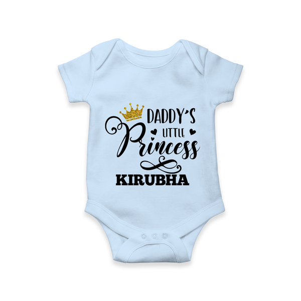 Daddy's Little Princess Romper / Onesie | Personalized Baby Romper / Onesie for Daddy's Princess - BABY BLUE - New Born (Chest 14")