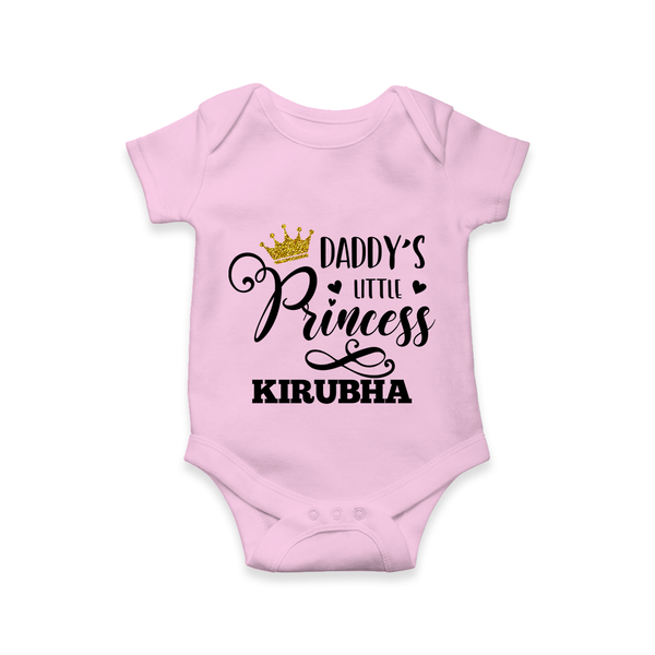 Daddy's Little Princess Romper / Onesie | Personalized Baby Romper / Onesie for Daddy's Princess - BABY PINK - New Born (Chest 14")