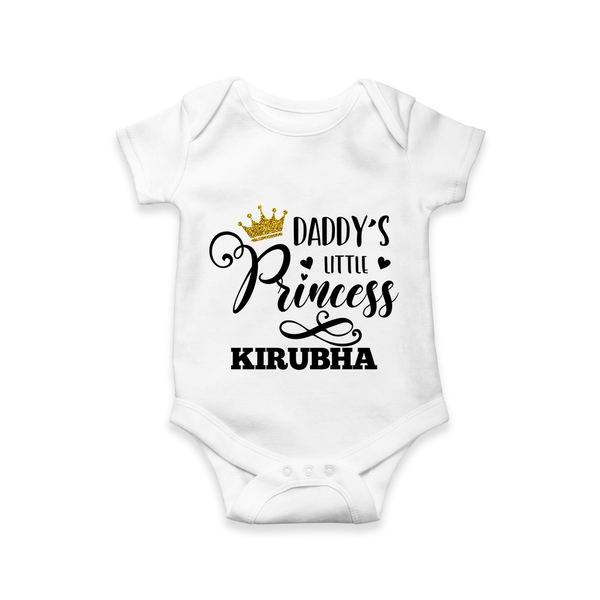 Daddy's Little Princess Romper / Onesie | Personalized Baby Romper / Onesie for Daddy's Princess - WHITE - New Born (Chest 14")