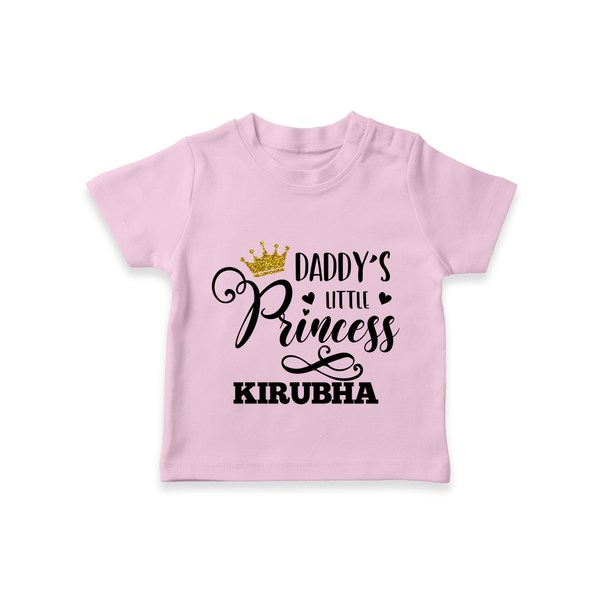 Daddy's Little Princess T-Shirt | Personalized Baby T-Shirt for Daddy's Princess - BABY PINK - 0-5 Months Old (Chest 17")