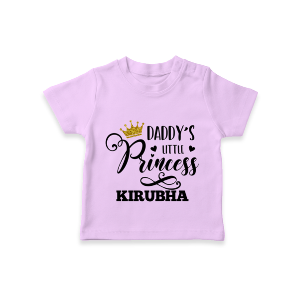 Daddy's Little Princess T-Shirt | Personalized Baby T-Shirt for Daddy's Princess - LILAC - 0-5 Months Old (Chest 17")