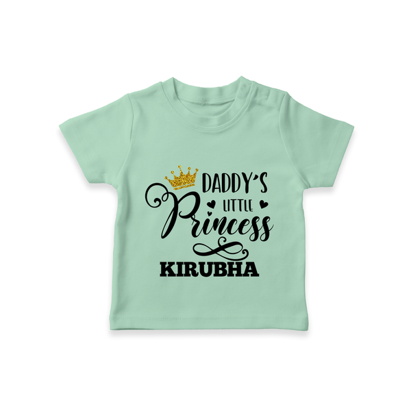 Daddy's Little Princess T-Shirt | Personalized Baby T-Shirt for Daddy's Princess - MINT GREEN - 0-5 Months Old (Chest 17")