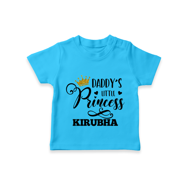 Daddy's Little Princess T-Shirt | Personalized Baby T-Shirt for Daddy's Princess - SKY BLUE - 0-5 Months Old (Chest 17")
