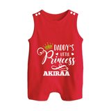 Daddy's Little Princess Romper Suit / Sleeveless Romper | Personalized Baby Romper Suit / Sleeveless Romper for Daddy's Princess - RED - 0 - 5 Months Old (Chest 18")