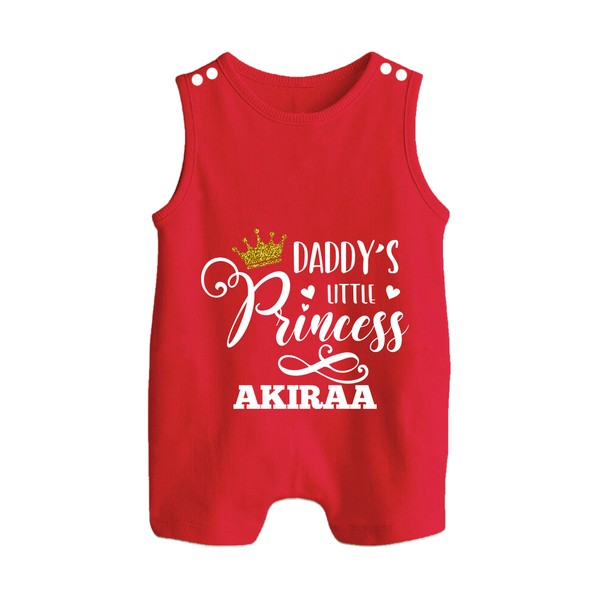 Daddy's Little Princess Romper Suit / Sleeveless Romper | Personalized Baby Romper Suit / Sleeveless Romper for Daddy's Princess - RED - 0 - 5 Months Old (Chest 18")