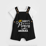 Daddy's Little Princess Dungaree Set | Personalized Baby Dungaree Set for Daddy's Princess - BLACK - 0 - 5 Months Old (Chest 18")