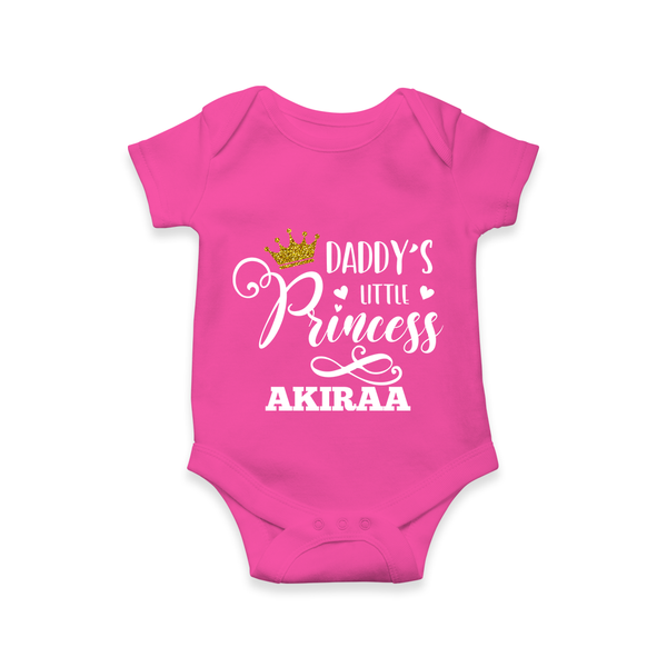 Daddy's Little Princess Romper / Onesie | Personalized Baby Romper / Onesie for Daddy's Princess - HOT PINK - New Born (Chest 14")