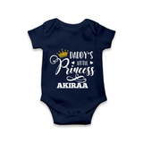 Daddy's Little Princess Romper / Onesie | Personalized Baby Romper / Onesie for Daddy's Princess - NAVY BLUE - New Born (Chest 14")