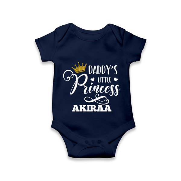 Daddy's Little Princess Romper / Onesie | Personalized Baby Romper / Onesie for Daddy's Princess - NAVY BLUE - New Born (Chest 14")