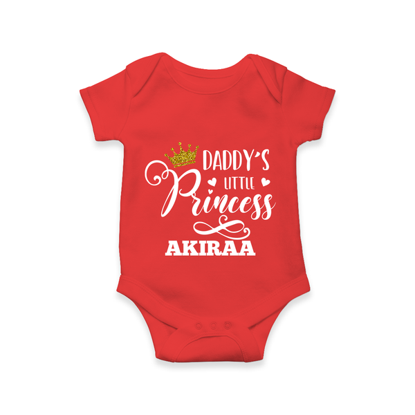 Daddy's Little Princess Romper / Onesie | Personalized Baby Romper / Onesie for Daddy's Princess - RED - New Born (Chest 14")