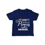 Daddy's Little Princess T-Shirt | Personalized Baby T-Shirt for Daddy's Princess - NAVY BLUE - 0-5 Months Old (Chest 17")