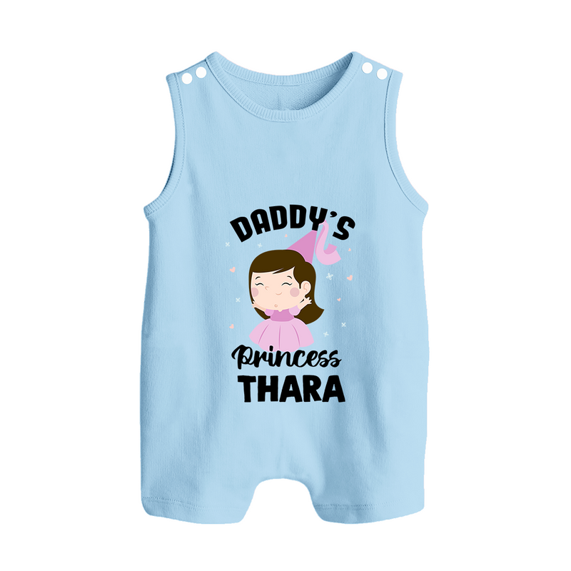 Daddy's Princess Romper Suit / Sleeveless Romper | Custom Baby Outfit for Daddy's Darling - BABY BLUE - 0 - 5 Months Old (Chest 18")