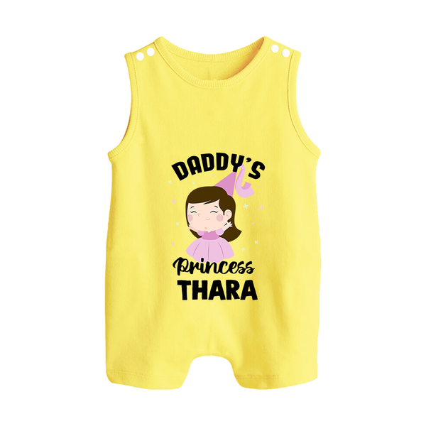 Daddy's Princess Romper Suit / Sleeveless Romper | Custom Baby Outfit for Daddy's Darling - PASTEL YELLOW - 0 - 5 Months Old (Chest 18")