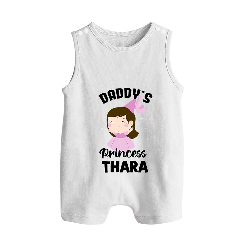 Daddy's Princess Romper Suit / Sleeveless Romper | Custom Baby Outfit for Daddy's Darling - WHITE - 0 - 5 Months Old (Chest 18")