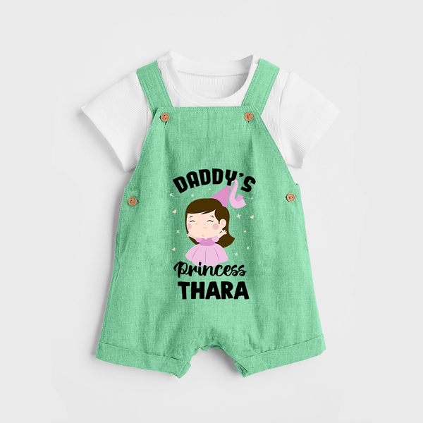 Daddy's Princess Dungaree Set | Custom Baby Outfit for Daddy's Darling - GREEN - 0 - 5 Months Old (Chest 18")